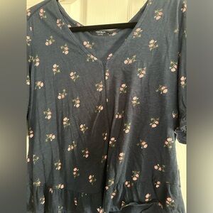 Navy floral shirt